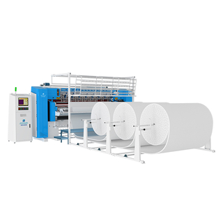 XDB-W-BSJ-3+JB-1 Mattress Fabric Computerized Chain Stitch Multi-needle Quilting Machine 【Slittng Device】Production Line + Automatic rewinding